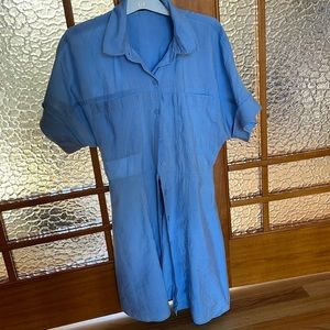Blue linen dress